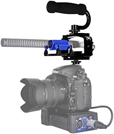 BeachtekKAMKIT Hot Shoe Handle with Hot Shoe Rig with Shotgun Microphone Suspension for DSLR Cameras/Camcorders