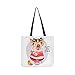 Produktbild Schwein Santas Rot Kostüm Hirsch Maske Leinwand Tote Handtasche Umhängetasche Crossbody Taschen Geldbörsen Für Männer Und Frauen Einkaufstasche