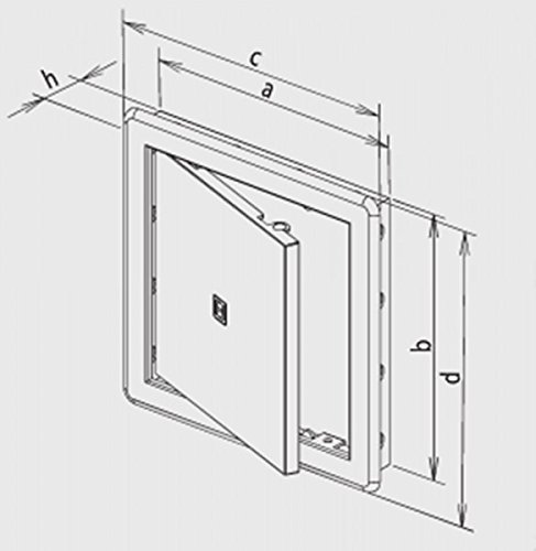 Revisionstür Revisionsklappe weiß 300x300mm hochw ASA Kunststoff Einbaurahmen - 5