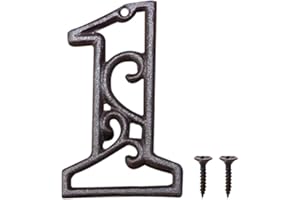 Zayookey Metal Numbers Numeri Civici in Ferro Colato Neri Numero Porta Esterno Numero di Indirizzo Rustico Vintage per Porte, Pareti, Indirizzi di Casa (Numero 1)