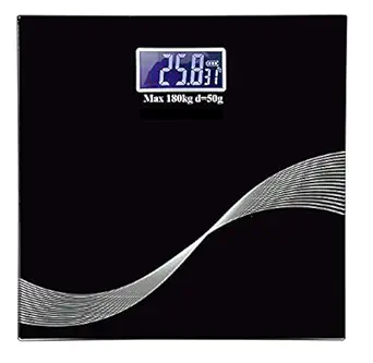 Qilian Digital Weighing Machines for Body Weight Thick Tempered Glass & LCD Display Personal Wait Machine Weight Scale For Human Body, Weight Machine For Body Weight (Wave)