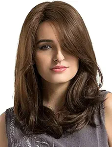 Akashkrishna Fashion women full head Wig | Comfortable Full Head latest hair Wig | Hair extensions for women girls | Natural costume for Party toupee Artificial Hair (Brown)