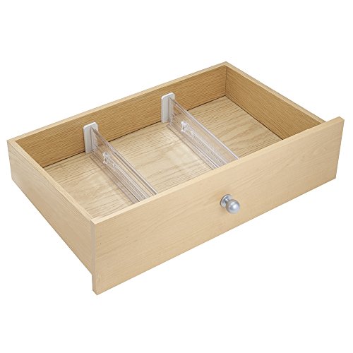 InterDesign Linus Verstellbarer Schubladenteiler, für Kommode oder Küche, 2 Stück, durchsichtig - 2