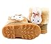 Femizee Baby Girls Infant Toddler Winter Fur Shoes Rabbit Snow Boots Khaki 9-13 Months