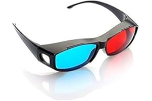 DIVISTAR - 3 paia di occhiali 3D blu ciano e rosso per visuale anaglifa, stile semplice 3D per guardare film 3D