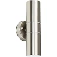 MiniSun | Modern Stainless Steel External Up/Down Security Wall Light ...