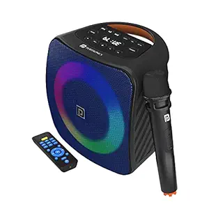Portronics Dash 40W TWS Bluetooth Portable Speaker with Wireless Karaoke Mic. with Digital Display (Blue)