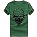 Produktbild T-Shirts,Honestyi 2018 Frühling Sommer Herren T-Shirt Totenkopf Kapitän Captain Skull Bard Hipster Original Spirit Seemann Slim Fit Baumwolle Top Bluse Sweatshirts,Oversize S-XXXXL (M, X-Grün)
