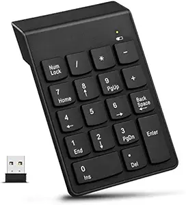 CLUSPEX Wireless Numeric Keypad Slim Mini Number Pad Keyboard 18 Keys Numpad for Laptop PC Notebook Desktop