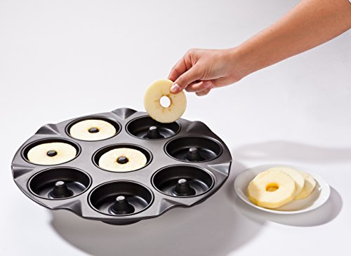 Zenker 8er Apfelküchli-Backblech, Apfelküchlein Backform, Backblech antihaft für 8 kleine Kuchen mit Loch (Kuchenform: rund, Ø 8 cm), Menge: 1 Stück - 3