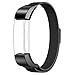 Produktbild Greatfine Fitbit Alta Mailänder Armband Edelstahl Sport Smart Watch Fitness Armbands Ersatzarmband für Fitbit Alta / Fitbit Alta HR Edelstahlband (Black)