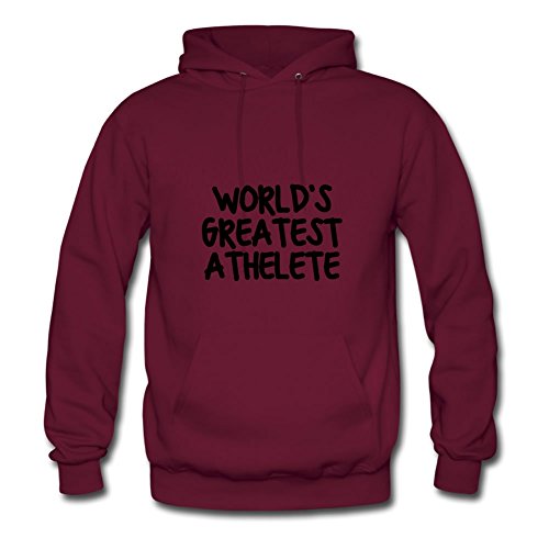 Worlds_greatest_athelete O-neck Hoodies Burgundy Large Burgundy Jameskings Print