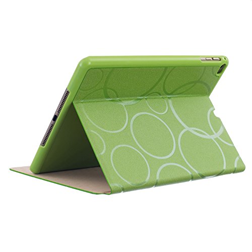iPad Mini 4 Hülle, Deenor Colour Series Premium PU Leder Ultra Slim Light Weight Auto aufwachen / Schlaf Funktion Schutzhülle Hülle für Apple iPad Mini 4, Free: Screen Protector + Stylus Pen + Cleaning Cloth. (Green circles) - 7