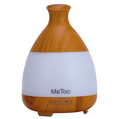 Me Too Aromatherapy Diffuser 120ml Ultraschall-Luftbefeuchter Cool Nebel ätherisches Öl Diffusor mit farbigem LED-Licht für Haus, Baby-Raum, SPA-Wood Grain