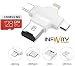 Produktbild 128GB und 64GB Externe Speichererweiterung für iPhone IOS und Android Smartphone (Samsung, Huawei und andere) und PC OTG Flash Drive USB 3.0 Handy MicroSD 128GB 4 in 1 Bianco