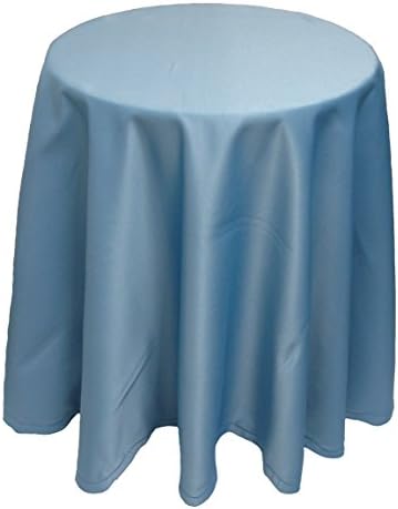 Plain Round Scalloped Edge Circular Tablecloth 173cm Diameter 68"Sky Light Blue FREE UK POSTAGE