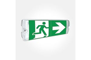 LEDBRITE Emergency Bulkhead Light 3.5W Maintained & Non-Maintained IP65 Ceiling & Wall Fire Safety Light Fitting Exit Legend Included (Energy Class A++)