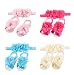 Enuo 4 Sets Baby's Girl's Pearl HeadBands HairBows and Barefoot Foot Flower