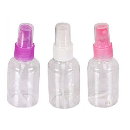 3 x 50 ml Sprüh Kopf Kosmetik Flasche | Beauty | Set bunte Farben | optisch schön | Flüssigkeit selbst abfüllen | durchsichtig | Drehverschluss | Flug Reise | Sommer - Kühlung durch Wasser Zerstäuber | Beyond Dreams