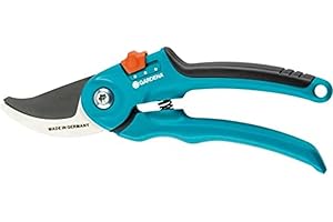 Sécateur réglable à lame franche Classic B/S-M de Gardena : sécateur robuste à lame franche pour les plantes et le bois frais jusqu'à 22 mm de diamètre, avec rainure à sève et coupe-fil (8857-20)