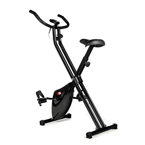 XS Sports B210  Folding Magnetic Exercise Bike - Indoor Fitness Equipment - Stationary Upright Gym Cycle  and  Foldable Trainer  for  Home Workout  and  Cardio