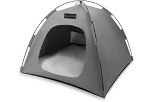 SOLAPOLLO Tente en fibre de polyester pour animal domestique, amovible, pliable, portable, 91,44 cm, vert (gris, L)