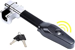 SMARTRICH Steering Wheel Lock Universal for Truck SUV Van Car Anti Theft Device with Super Loud Alarm + 2 Keys