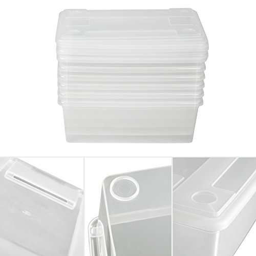 TecTake 2x 6er Set (12 Stück) Schuhbox mit Deckel stapelbar transparent 33x23x12cm Aufbewahrungsbox Kunststoffbox - 4