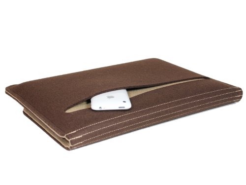 Waterkant Deichkönig Wollfilz-Tasche 39,2 cm (15,4 Zoll) für Apple MacBook braun/beige - 3