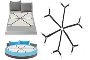 GOODTIMES Update Bed Sheet Clips, Adjustable Sheet Straps Suspenders Gripper Fastener, 6 Sides Triangle Heavy Duty Fuit for Round and Square Mattress Cribs and Shape, Keeping Your Sheets in Place