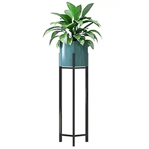 Weston Crafts Metal Plants Stand 1- Pieces G I Pot Black Powder Coating Metal Planter Stand Indoor Outdoor- Multi Color