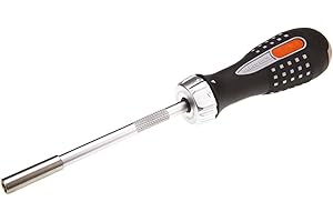 Bahco 808050 1/4" Ratcheting Bit Holder Screwdriver with 6 Bits