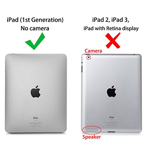 Fintie Apple iPad 1 Hülle Case Schutzhülle Etui Tasche – Folio Slim Fit Ständer Kunstleder Smart Cover mit Stylus Loop für iPad 1st Generation, Marineblau - 2