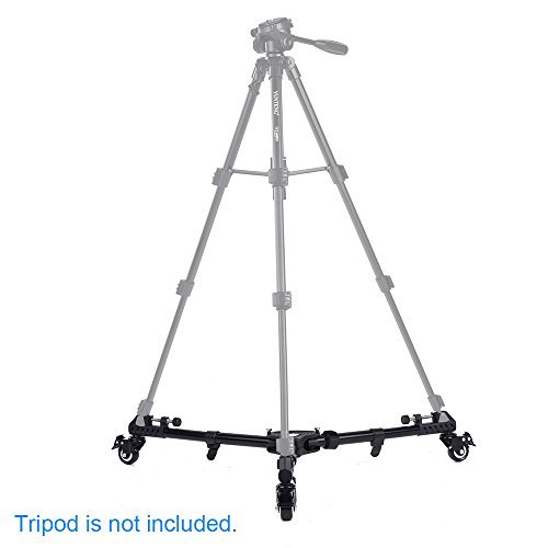 Andoer Kingjoy VX-600 Pro 3 trípode ruedas Polea Universal plegable cámara trípode Dolly Base soporte w/bolsa de transporte de nylon Max. Carga 20 kg