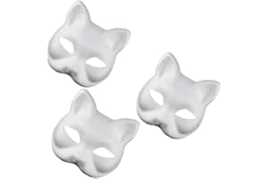 SAFIGLE Maska ​​Kota Maska ​​Therian Maska ​​Zwierząt Maska ​​Na Halloween Dla Dzieci Dorosłych Biała Maska ​​Kota Ręcznie Malowana Maska ​​Na Twarz Kostium Imprezę Przebranie