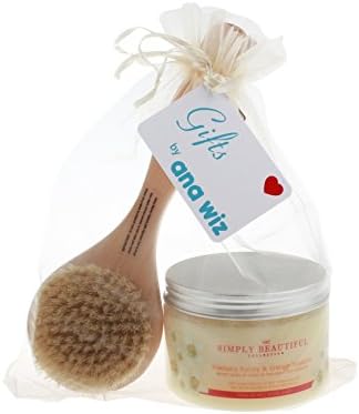 Short Handled Detox Body Brush & Manuka Honey & Orange Blossom Body Scrub 500g Gift Set