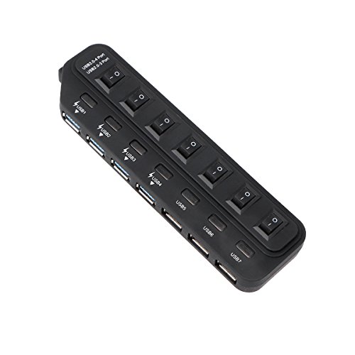ONCHOICE 7 Port Schalter Datenhub Super Speed 5Gbps USB 3.0 USB 2.0 Hub Mit Netzadapter Für PC - 5