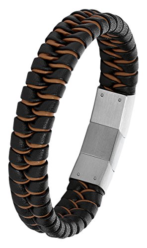 s.Oliver Herren-Armband Lederarmband geflochten Edelstahl Leder 22 cm-2012593 s.Oliver Herren-Armband Lederarmband geflochten Edelstahl Leder 22 cm-2012593