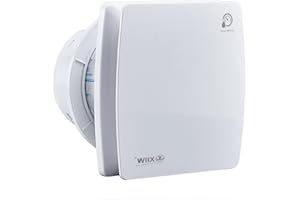 XIIW Leiser Badlüfter Ø100mm mit Feuchtigkeitssensor Abluftventilator einstellbarer Nachlaufzeit, Wandventilator mit Timing & Rückstauklappe [95m³/h, 12W, 34dB] zum Badezimmer, WC, Küche