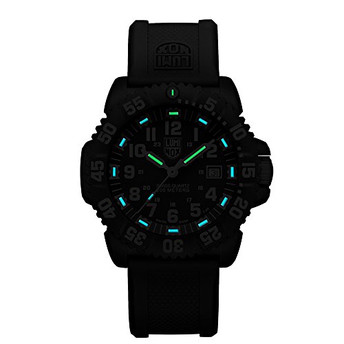 Luminox Navy SEAL Colormark  Men's Quartz watch with Black dial featuring LLT Luminox light Technology 44 millimeters Carbon Compound case and Black PU Strap  XS.3051