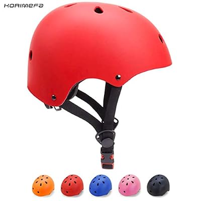 KORIMEFA Casque de Vélo pour Enfants 3-13 Ans Casque Trottinette pour Bébés Filles Garçons Protection Cyclisme BMX Skateboard Sports (Rouge, S)