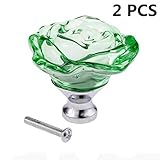 Toque maravilloso: sensación maravillosa en la mano: la perilla de cristal toca cómoda y tiene una textura perfecta. Hermoso diseño en forma de rosa, que tiene un efecto mágico en la decoración.