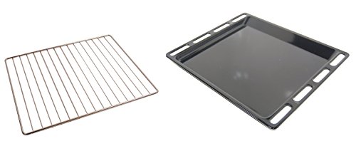 1 LECCARDA NERA + 1 GRIGLIA FORNO INDESIT- ARISTON 447x365 MM RICAMBI ORIGINALI