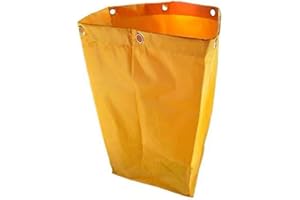 AIGOUT Replacement High Capacity Cleaning Cart Bag,20 Gallon,Waterproof, House Cleaning Commercial Cleaning Cart Bag,For use with Hotel Commercial Cleaning Cart and housekeeping carts (Yellow)
