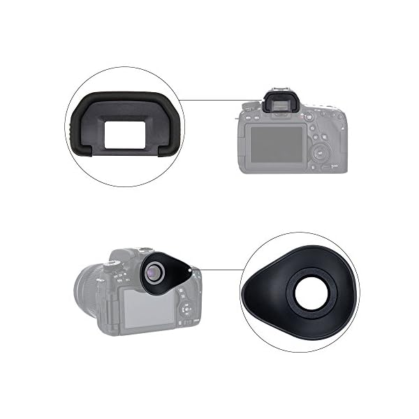 JJC Eyecup ocular visor para Canon EOS 5d mark ii 6d Mark II 6d 5d 80d 70d 60Da 60d 50d 40d 30d 20DA 20d 10d D60 D30 A2E A2 reemplazar Canon EB 2 estilo - Image 4