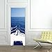 Produktbild Bdpq-3d Tür Aufkleber Wandbild Kunst Tapete Meer Motorboot Schiff Muster Zimmer Wandaufkleber Steuern Dekor Tor Poster