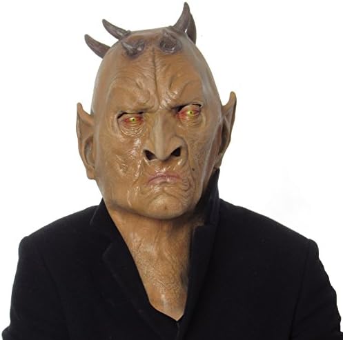 Devil Latext Mask Full Head Horn Realistic Deisgn Adults Scary Evil Horned Costume Mask Fancy Dress Halloween
