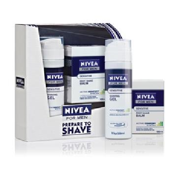 Nivea For Men Sensitive Shave Kit (Shaving Gel 200ml + Post Shave Balm 100ml)