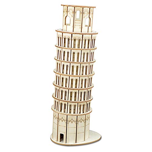 Preisvergleich Produktbild LINGNA Intellektuelle Entwicklung Holzpuzzle Kinderpuzzle Simulation Pisa Schiefer Turm Modellbau 3D Stereo Laserschneiden Puzzle Home Decoration
