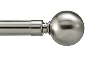 Your Home Online Set Of 2 End Finials For 19mm Curtain Pole Rod Brushed Chrome (Venice Metal Ball Finial)